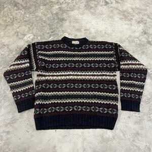 Vintage Woolrich Made in Mexico Multi Fair Isle Native Sweater Size Medium